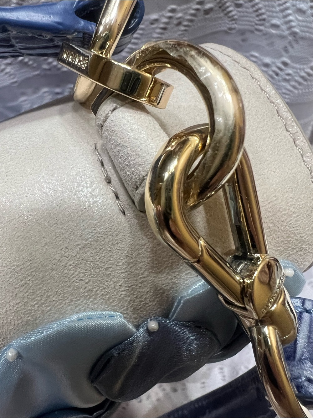 Brahmin Small Hallie Bellbottom Blue Fleur bag - Picture 8 of 12